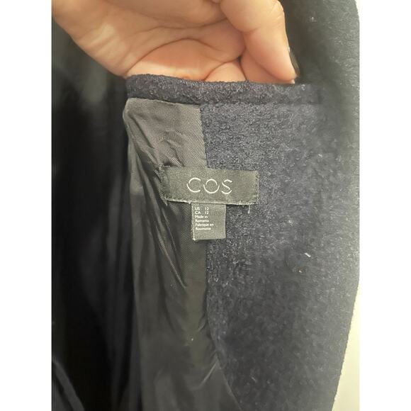 COS Wool Belted Coat Navy - Picture 7 of 15